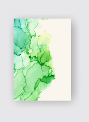 Alcohol ink vector texture banner. Fluid ink abstract background.