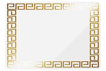 中華フレーム　ホワイト＆ゴールド　長方形