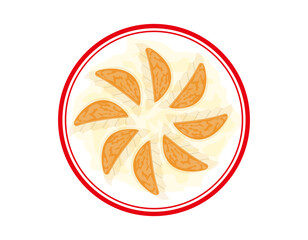 餃子のベクターイラスト 中華料理 Cantaloupe Wall Mural Cantalou Nisi