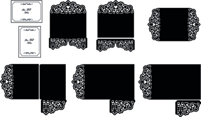 Wedding Invitation Template For Laser Cutting, Silhouette Cameo, Cricut and more. Lace Envelope For Papercut.