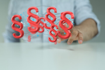 paragraph law sign digital in hand.