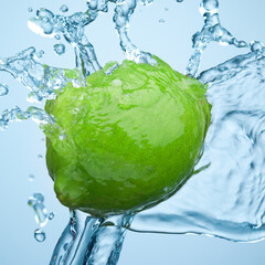 lime in spray of water.