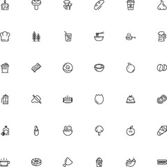 icon vector icon set such as: birthday, filter, japan, flour, chicken, flat design icons, round, tool, orecchiette, berry, drawn, field, condiment, image, half, suillus grevillei, fusilli, fastfood
