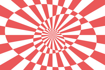 Vector illustration of stripes and shapes with optical illusion. Op art abstract background.