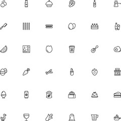 icon vector icon set such as: storefront, green, flavor, stroke, watermelon, calorie, aluminium, beaker, ham, seafood, candy, iron, sack, drawing, decor, herbs, closed, pint, cupcake, shape, maize