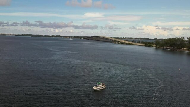 Flying Around a Wakeboarding Boat in Miami Bay
