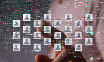 Abstract network of physical devices on the Internet using a network connection with statistics numbers 3d illustration