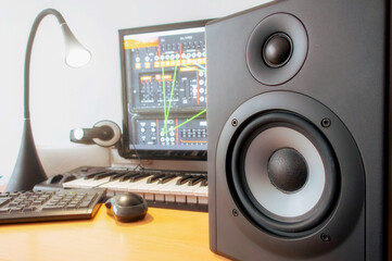 High-quality studio speaker for professionals sound engineers and high-fidelity sound.