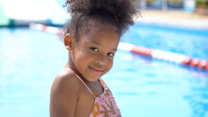Portrait of African kid having fun on vacation