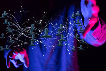hierarchy connection team group 3d