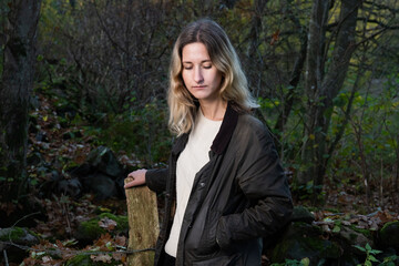 portrait of woman in forest 