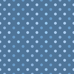 This is a seamless pattern of polka dots on a blue background.