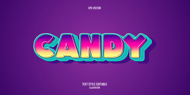 Candy 3D text style effect template