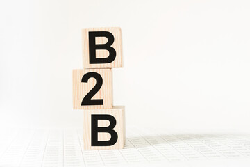 a word B2B on wooden cubes. business concept. business and Finance