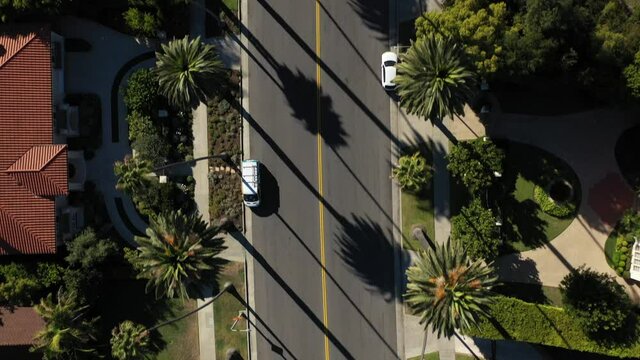 Flying Towards Los Angeles Downtown Skyline View