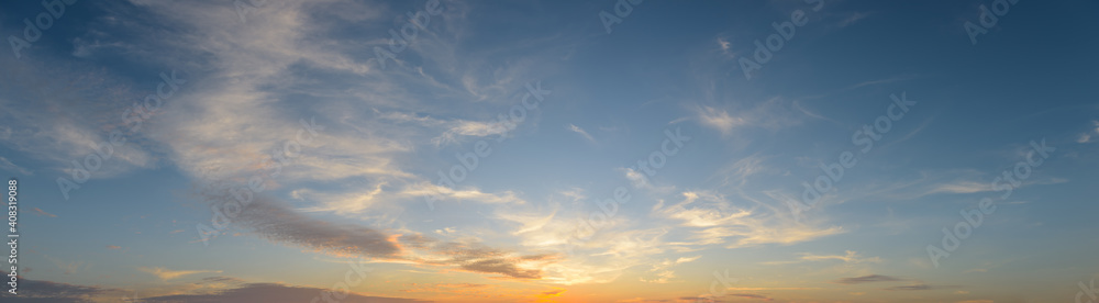 Wall mural beautiful clouds and sunset sky background