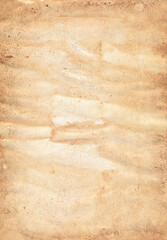 Lightly soiled sheet of rusty color paper