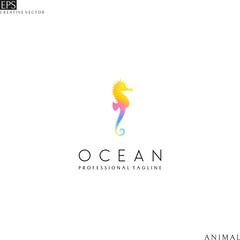 Seahorse logo. Cute animal