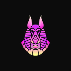 Anubis Logo Characters. Mascot Logo Gradient Style