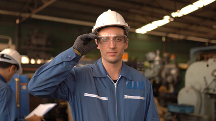 Portrait of engineer man posing