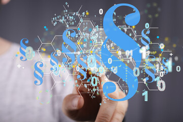 paragraph law sign digital in hand.