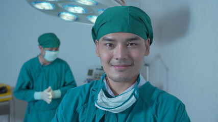 Portrait of a surgeon in front of the operation room