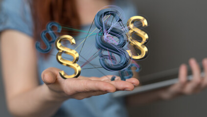 paragraph law sign digital in hand.