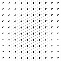 Square seamless background pattern from black cactus symbols are different sizes and opacity. The pattern is evenly filled. Vector illustration on white background