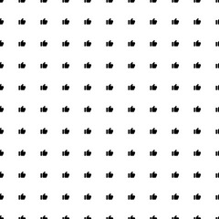 Square seamless background pattern from geometric shapes. The pattern is evenly filled with black thumb up symbols. Vector illustration on white background