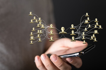 hierarchy connection team group digital