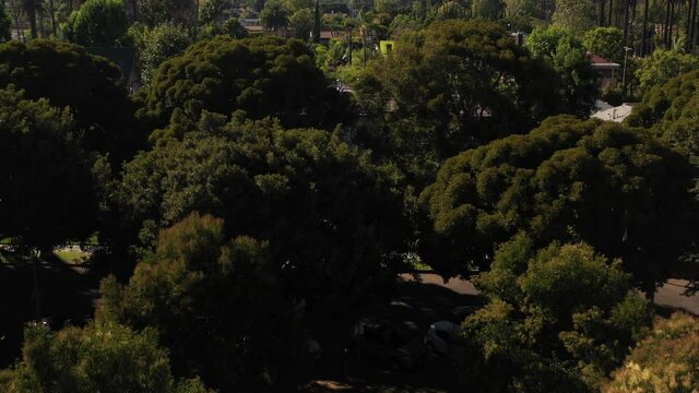 Flying Towards Los Angeles Downtown Skyline View