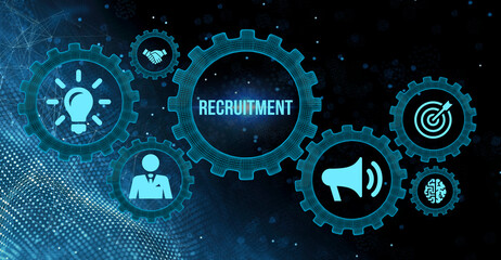 Internet, business, Technology and network concept.Recruitment career employee interview business HR Human Resources concept.