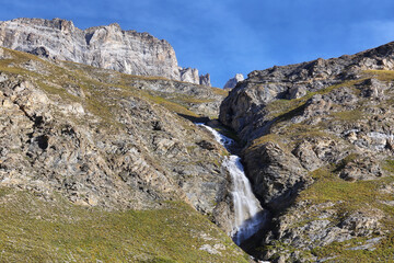 Ruisseau de prariond on the way to Col de la Lose in Vanoise national park, french alps