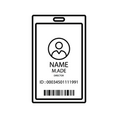 ID Card Icon - User With Identity Profile Vector illustration on white background color editable