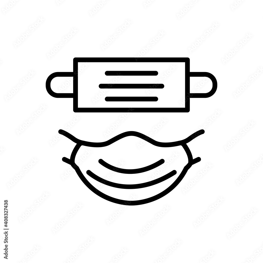 Poster face mask line icon. simple design editable. design template vector