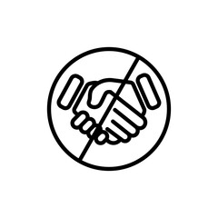Stop handshake line icon. Social distancing icon. simple design editable. Design template vector