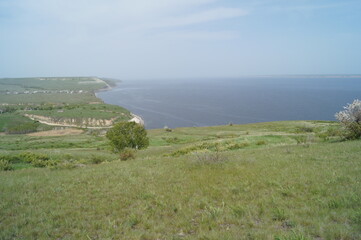 view of the sea from the hill