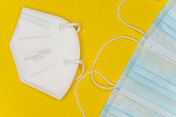 Surgical masks and a FPP2 mask