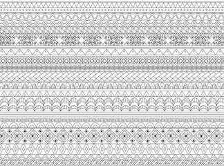 striped ornament with geometric patterns for your coloring book