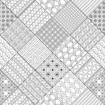 seamless patchwork with rhombus of geometric patterns for your c