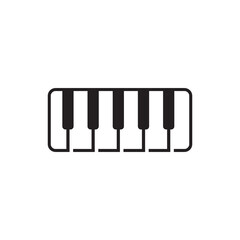 Piano keyboard logo design template