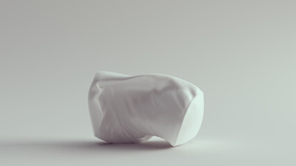 White Cylinder Crushed Sculpture 3d illustration render	
