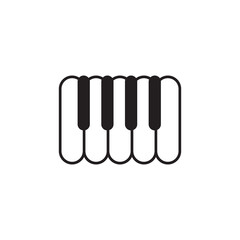 Piano keyboard logo design template