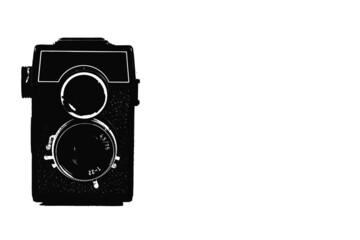 an old double lens camera in a pop style