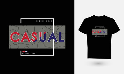 Fototapeta premium Vector illustration of graphic text, CASUAL. suitable for the design of t-shirts, shirts, hoodies, etc.