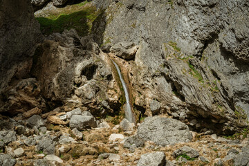 Waterfall at the Gordale Scar near Malham, North Yorkshire, England, UK