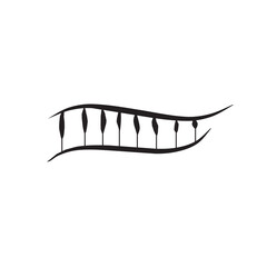 Piano keyboard logo design template