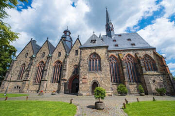 View of the magnificent St. Mark's Church in Butzbach / Germany in the Taunus 