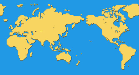 Fototapeta na wymiar 世界地図（簡略化されたアウトラインの世界地図）