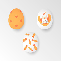 easter eggs collection, cute design of easter eggs vector illustration